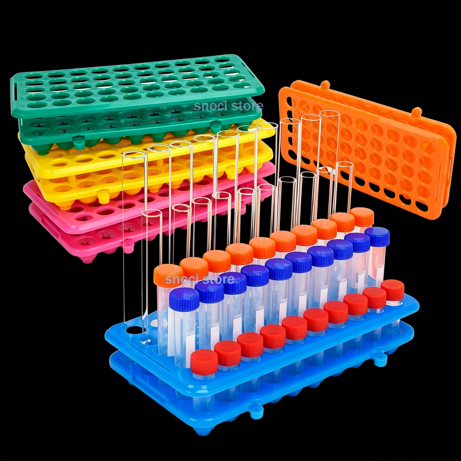 Centrifuge Tube Rack - Plastic Test Tube Rack 50-Holes Centrifuge